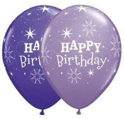 Everything Party 11" Qualatex Happy Birthday Sparkles Assorted Colour Latex Balloon Balloons