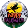 22" Qualatex Happy Halloween Witch Haunting Bubbles Balloon Balloons