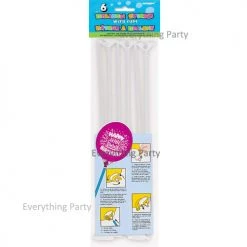 Everything Party Balloons 6pk White Balloon Sticks With Cups