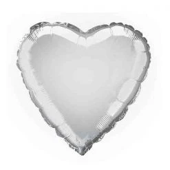 Unique 18" Heart Shape Foil Balloon - Silver