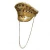 Trademart Deluxe Gold Seuqin Police Hat With Studs And Gems