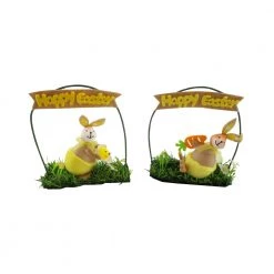 Trademart By Event Assorted Easter Bunny With Happy Easter Sign Decoration