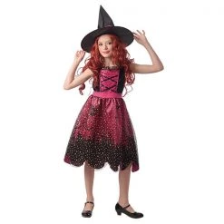 Everything Party Halloween - Girls Deluxe Pink Starry Witch Costume
