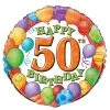 Anagram 18" Colourful 50th Birthday Foil Balloon Balloons
