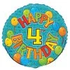 Meteorparty Balloons 18" Happy 4th Birthday Foil Balloon