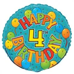Meteorparty Balloons 18" Happy 4th Birthday Foil Balloon