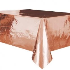Everything Party Metallic Rose Gold Plastic Rectangle Tablecloth