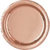 Unique 8pk Metallic Rose Gold Round Foil Paper Plates Tableware