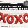 Unique Balloons 14" "XOXO" Red Foil Letter Balloon Banner Kit