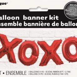 Unique Balloons 14" "XOXO" Red Foil Letter Balloon Banner Kit
