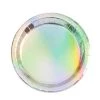 Unique 8pk Metallic Iridescent Paper Plates - 23cm