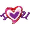 Balloons Qualatex Foil Shape 46" I Love You Radiant Hearts