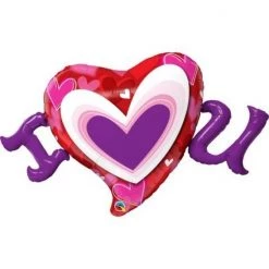 Balloons Qualatex Foil Shape 46" I Love You Radiant Hearts