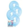 Unique 8pk 1st Birthday Stars Blue Latex Balloon 30cm