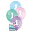 Unique 8pk 1st Birthday Stars Assorted Latex Balloon 30cm Balloons