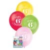 Unique Balloons 8pk Happy 6th Birthday Assorted Latex Balloon 30cm