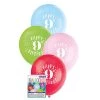 Unique 8pk Happy 9th Birthday Assorted Latex Balloon 30cm