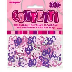 Unique 80th Birthday Table Scatters 14g (Blue, Pink, Black)