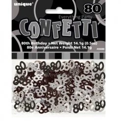 Unique 80th Birthday Table Scatters 14g (Blue, Pink, Black)