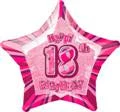 Meteorparty Balloons 20" Happy 18th Birthday Foil Balloon Star Shape - (Blue, Pink, Black)