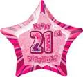 Meteorparty 20" Happy 21st Birthday Foil Balloon Star Shape - (Blue, Pink, Black) Balloons
