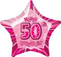 Meteorparty 20" Happy 50th Birthday Foil Balloon Star Shape - (Blue, Pink, Black) Balloons