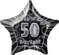 Meteorparty 20" Happy 50th Birthday Foil Balloon Star Shape - (Blue, Pink, Black) Balloons