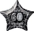 Meteorparty 20" Happy 60th Birthday Foil Balloon Star Shape - (Blue, Pink, Black)