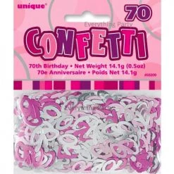 Unique 70th Birthday Table Scatters 14g (Blue, Pink, Black) All Birthday