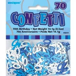 Unique 70th Birthday Table Scatters 14g (Blue, Pink, Black) All Birthday