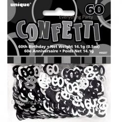 Unique 60th Birthday Table Scatters 14g (Blue, Pink, Black)