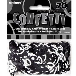 Unique 70th Birthday Table Scatters 14g (Blue, Pink, Black) All Birthday