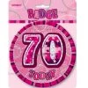 Meteorparty 70th Birthday Jumbo Badge - Pink