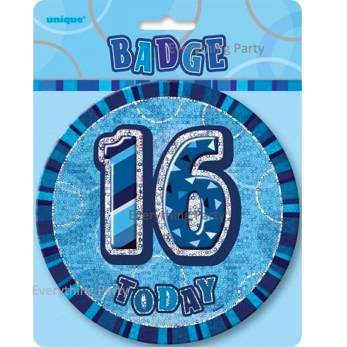 Meteorparty 16th Birthday Jumbo Badge - Blue