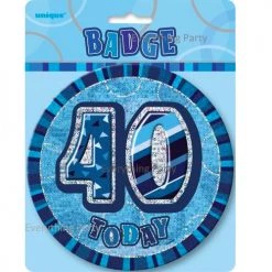 Meteorparty All Birthday 40th Birthday Jumbo Badge - Blue