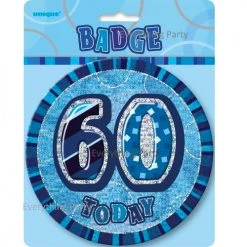Meteorparty 60th Birthday Jumbo Badge - Blue