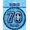 Meteorparty 70th Birthday Jumbo Badge - Blue All Birthday