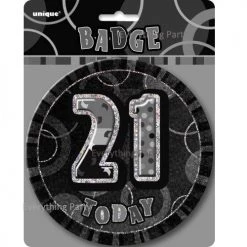 Meteorparty All Birthday 21th Birthday Jumbo Badge - Black