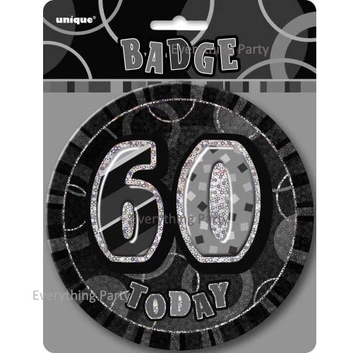 Meteorparty 60th Birthday Jumbo Badge - Black