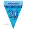 Unique All Birthday 30th Birthday Flag Banner (Blue, Pink, Black)