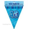 Unique 40th Birthday Flag Banner (Blue, Pink, Black) All Birthday