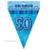 Unique All Birthday 50th Birthday Flag Banner (Blue, Pink, Black)