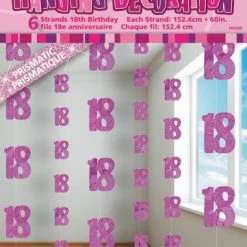 Unique 18th Birthday Glitz Hanging Decorations (Blue, Pink, Black) All Birthday