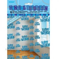 Unique All Birthday Happy Birthday Glitz Hanging Decorations (Blue, Pink, Black, Gold, Rose Gold)