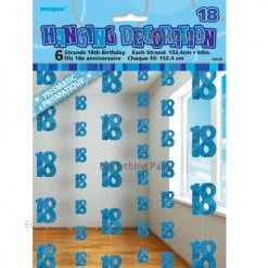 Unique 18th Birthday Glitz Hanging Decorations (Blue, Pink, Black) All Birthday
