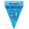 Unique 80th Birthday Flag Banner (Blue, Pink, Black) All Birthday