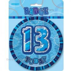 Meteorparty All Birthday 13th Birthday Jumbo Badge - Blue