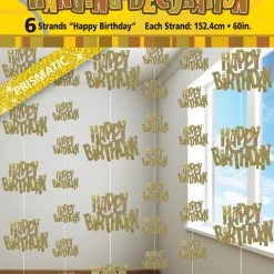 Unique All Birthday Happy Birthday Glitz Hanging Decorations (Blue, Pink, Black, Gold, Rose Gold)