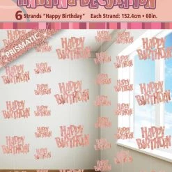 Unique All Birthday Happy Birthday Glitz Hanging Decorations (Blue, Pink, Black, Gold, Rose Gold)