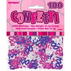 Unique 100th Birthday Table Scatters 14g (Blue, Pink, Black)